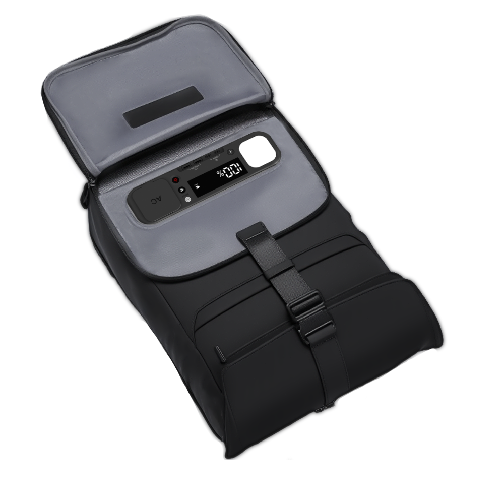 SmartCharge 15L Business-Rucksack: Integrierte 96-Wh-Powerbank, USB-C/A-Schnellladefunktion und wasserdichte Technologie