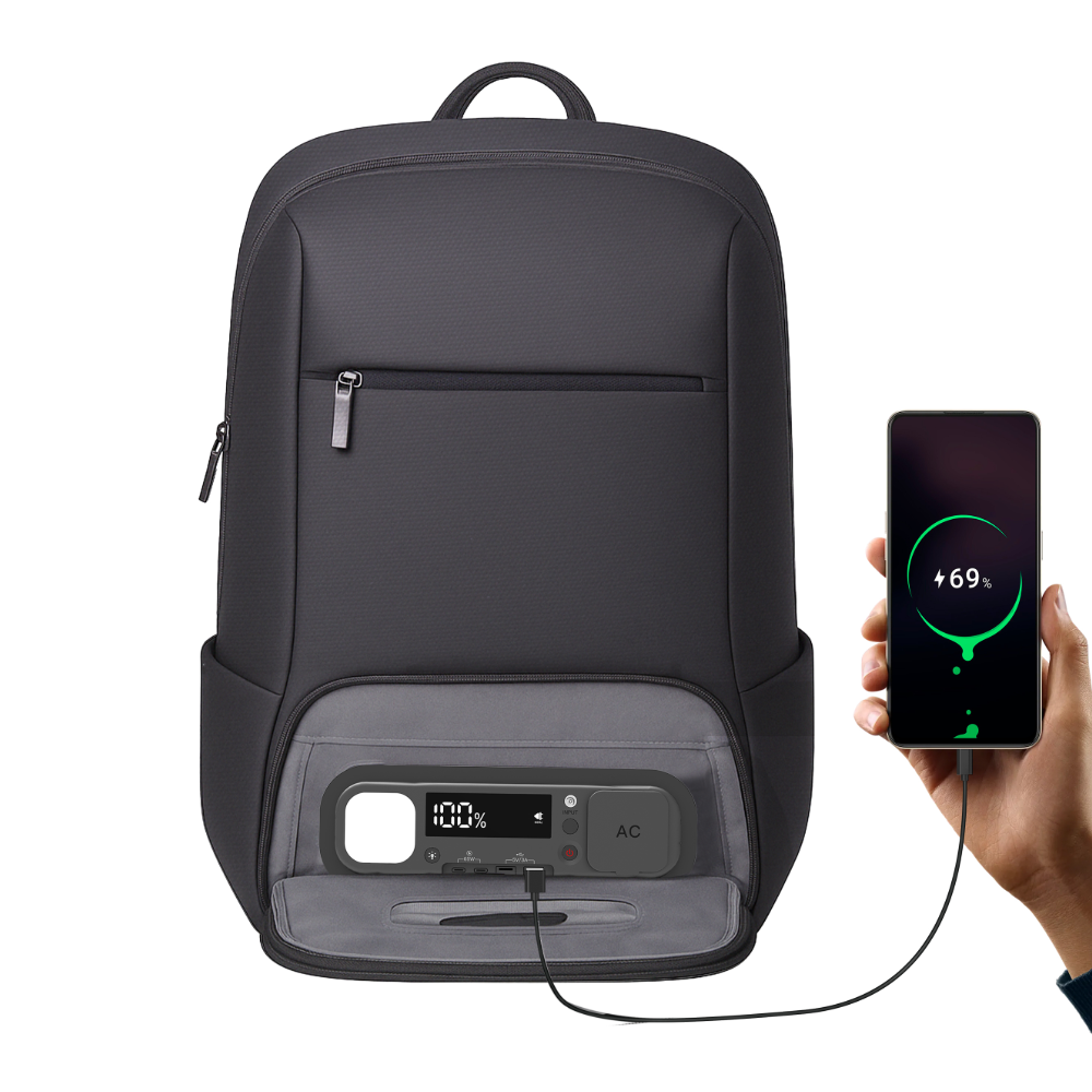 SmartCharge 20L Business-Rucksack: Integrierte 96-Wh-Powerbank, USB-C/A-Schnellladefunktion und wasserdichte Technologie