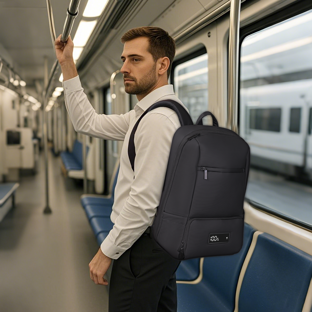 SmartCharge 20L Business-Rucksack: Integrierte 96-Wh-Powerbank, USB-C/A-Schnellladefunktion und wasserdichte Technologie