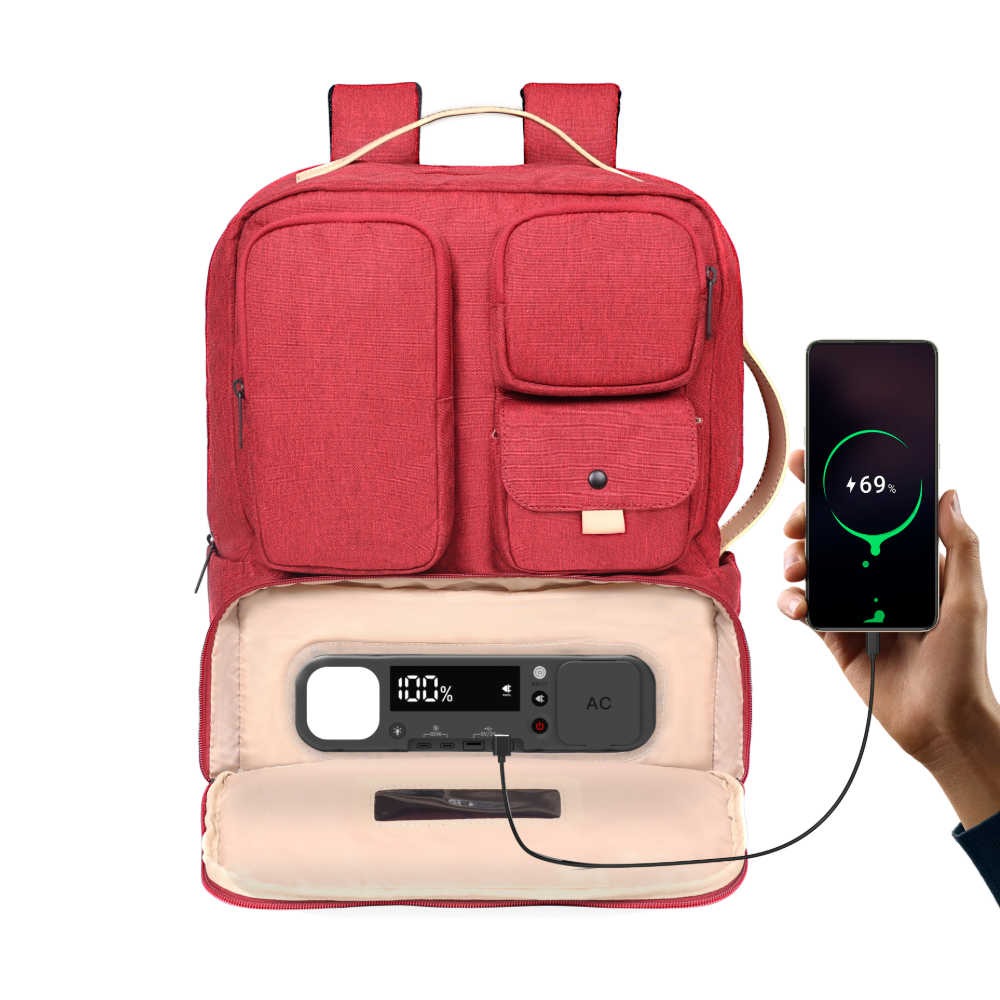 SmartCharge 15L Business-Rucksack: Integrierte 96-Wh-Powerbank, USB-C/A-Schnellladefunktion und wasserdichte Technologie