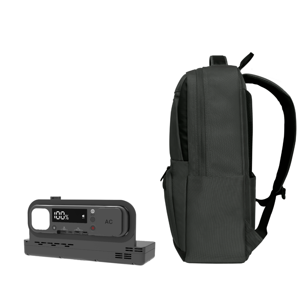 Ecopower Bag 15L Urban Casual Rucksack: Integrierte 93Wh Powerbank, USB-C/A Schnellladefunktion und wasserdichte Technologie