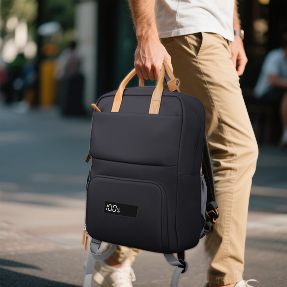 SmartCharge 15L Business-Rucksack: Integrierte 96-Wh-Powerbank, USB-C/A-Schnellladefunktion und wasserdichte Technologie