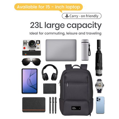 SmartCharge 20L Business-Rucksack: Integrierte 96-Wh-Powerbank, USB-C/A-Schnellladefunktion und wasserdichte Technologie