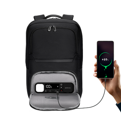 Ecopower Bag 22L Business-Rucksack: Integrierte 93Wh Powerbank, USB-C/A Schnellladefunktion und wasserdichte Technologie
